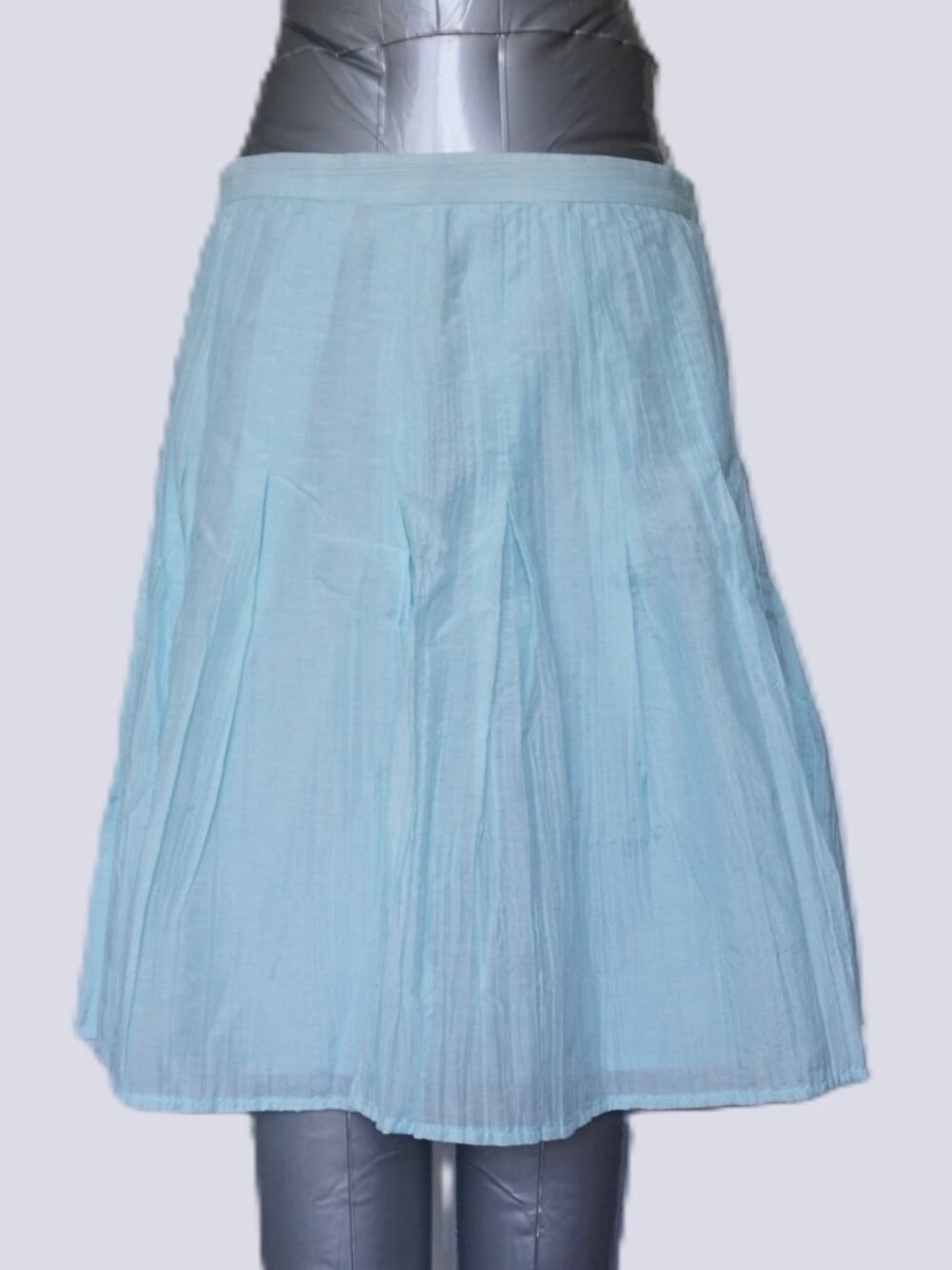 [NWT] J.Jill Women's Petite Cotton And Silk Crinkle Skirt Sky Blue 2P